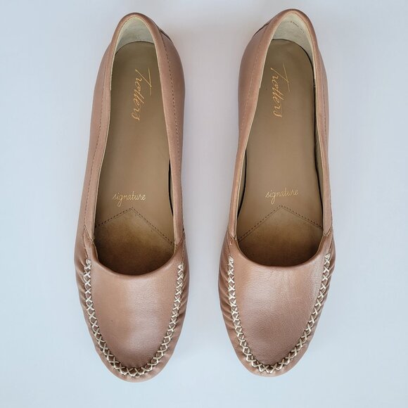 Trotters Signature Mila Tan Leather Flats - Size 10 - Picture 3 of 16